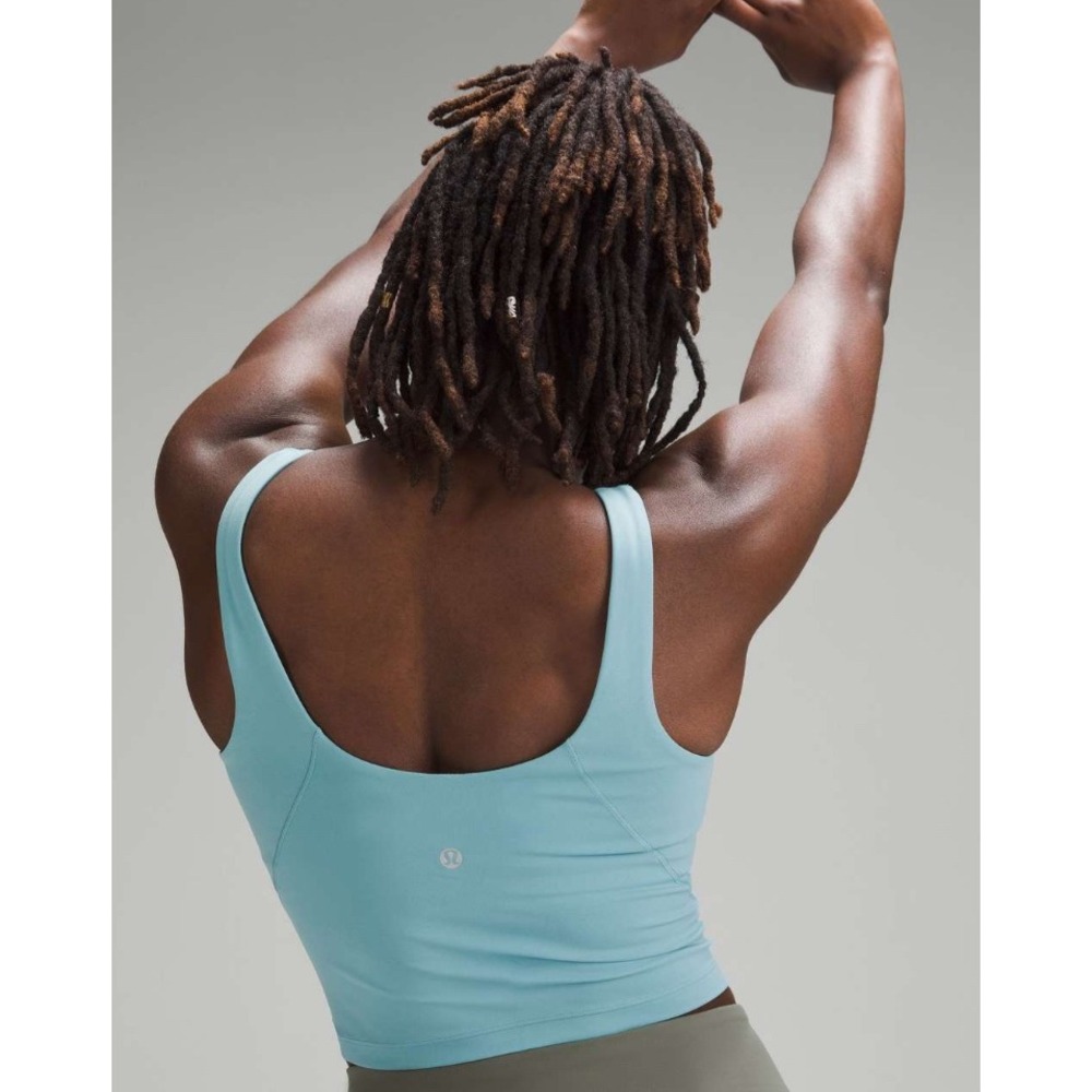 Lululemon Align Tank Top Tidal Teal Blue Nulu Yoga Crop Top Size 2 LW1DUDS